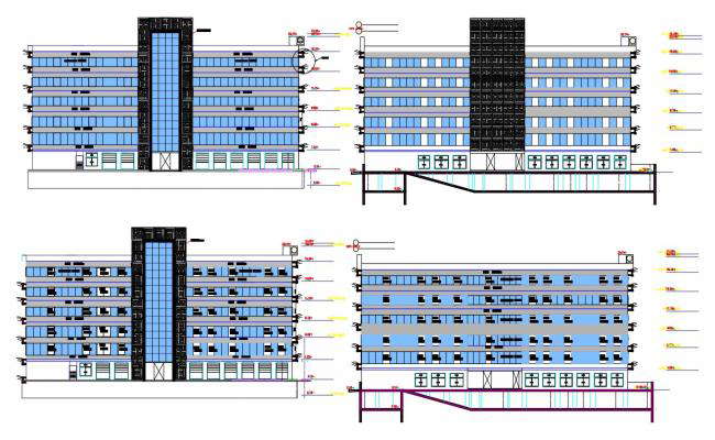 Detail office building plan view dwg file - Cadbull