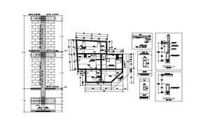 Wall section plan detail dwg file - Cadbull