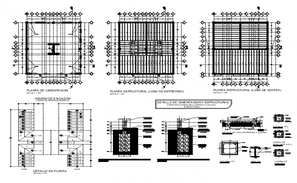 Foundation plan and section detail autocad file - Cadbull