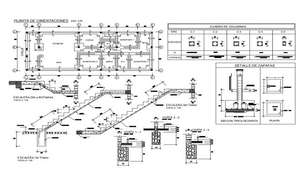 Footing and column plan and section plan detail dwg file - Cadbull