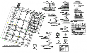 Roof beam framing plan layout file - Cadbull