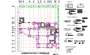 Foundation & column connection section elevation view detail dwg file ...