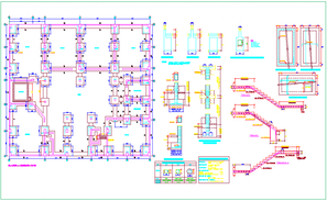 Staircase elevation and section detail dwg file - Cadbull