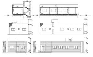 Autocad drawing of residential bungalow - Cadbull