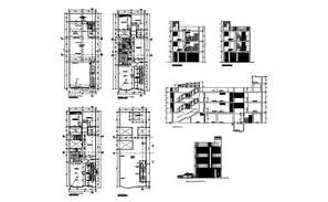 Sectional view of multi-flooring housing apartment dwg file - Cadbull