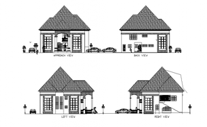 3 BHK House Plan With Column Layout AutoCAD File - Cadbull