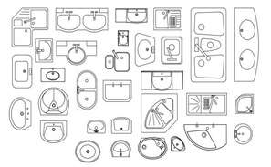 Autocad drawing of toilet and bidets blocks - Cadbull