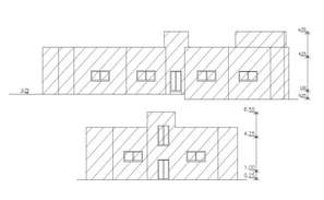 Plan of 2 storey bungalow with section and elevation in dwg file - Cadbull