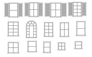 Windows installation details of house dwg file - Cadbull