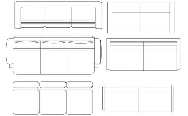 Furniture Sofa Top View Drawing AutoCAD Blocks - Cadbull