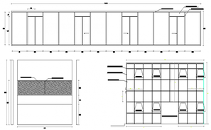 Front and back side section view of 8x21m house building is given in ...