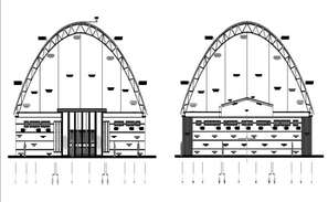 Design of playing area plan with view of hexagonal and rectangular roof ...