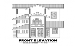 Drawing of the bungalow with different elevation and section in AutoCAD ...