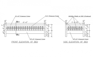 Bed detail elevation drawing in dwg AutoCAD file. - Cadbull