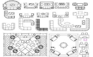 L shape sofa set top view 2d elevation cad block details dwg file - Cadbull