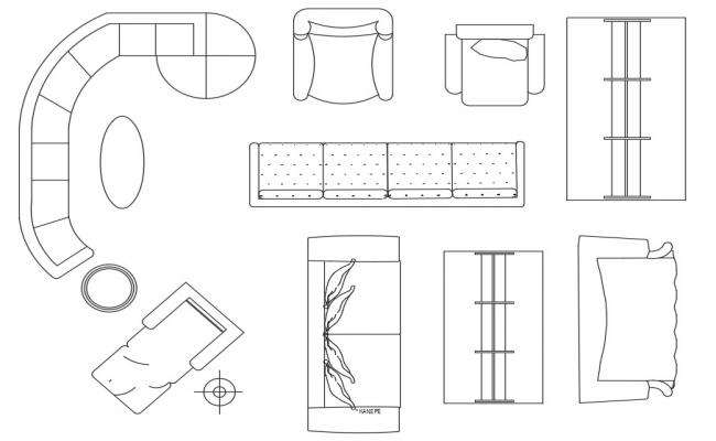 Couch type sofa set elevation block drawing details dwg file - Cadbull