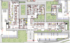 Section details of Expanded around the building floor roof has given in ...