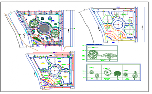 Square shaped park detail plan dwg file - Cadbull