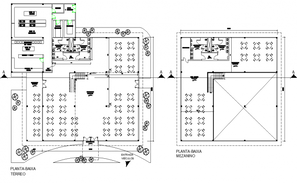 Hotel restaurant floor plan detail dwg file - Cadbull