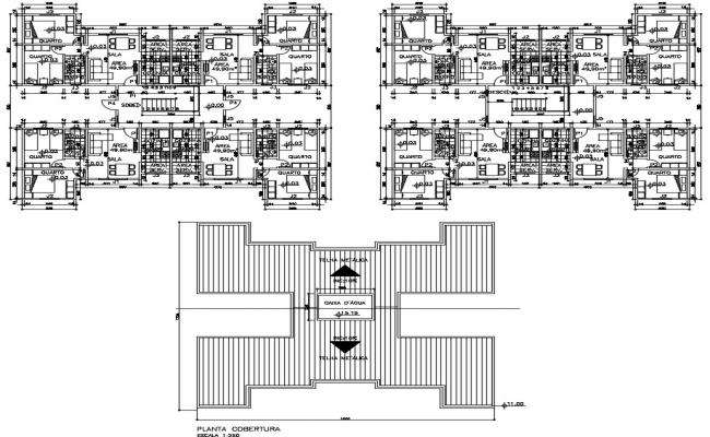 2 BHK Apartment Cluster Layout Plan DWG File - Cadbull