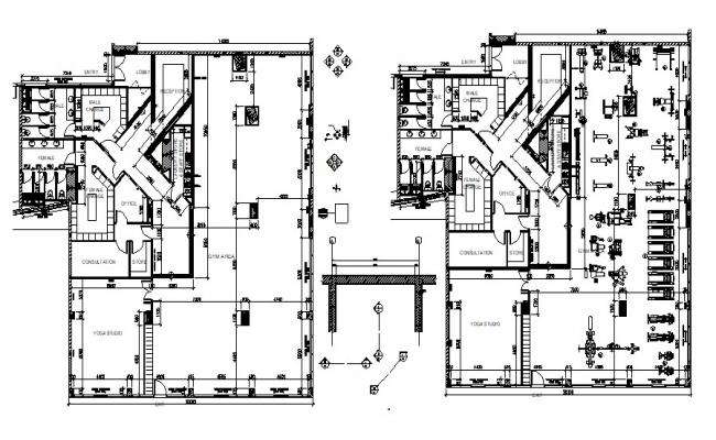 Architect design house plan detail and bathroom sectional detail - Cadbull