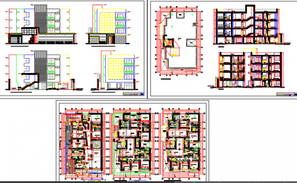 40 By 42 Feet Apartment House Project Cad Drawing - Cadbull