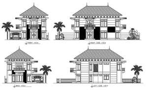 Two storey house design in AutoCAD file - Cadbull