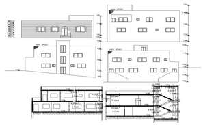 Joint House Building Section And Elevation Design Dwg File - Cadbull