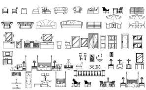 Reading library furniture blocks cad drawing details dwg file - Cadbull