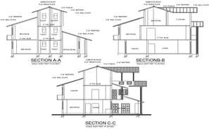 Clay Roof House Elevation CAD Drawing - Cadbull