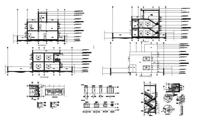 2D House Building Elevation Design CAD Drawing - Cadbull