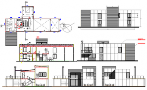 Single Storey Residence Building Section and Elevation Design Free ...