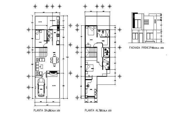  3 BHK House Plan AutoCAD File  Plot Size 210 Square Yards 