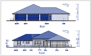 Elevation and section multi family plan detail dwg file - Cadbull