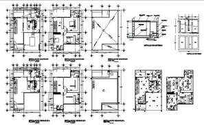 200 Square Meter House Plan With Centre Line CAD Drawing Download DWG ...