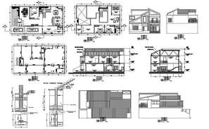 House structure detail elevation layout dwg file - Cadbull