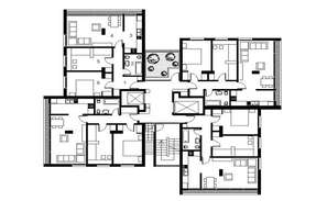 Two flooring house building construction with section roof of wood and ...