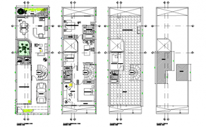 Section house family plan layout file - Cadbull