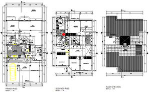 Floor plan of the residential house with furniture details in dwg file ...