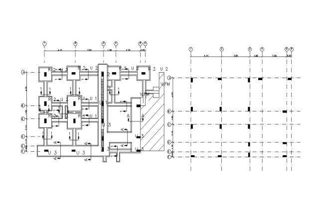 Column Layout Plan - Cadbull