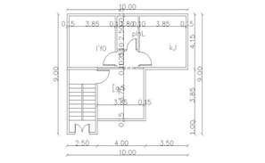 Architectural plan of the residential house with detail dimension in ...