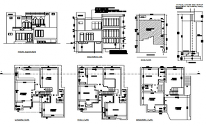 Multi family floor plan and elevation dwg file - Cadbull