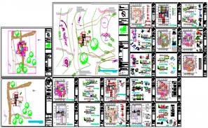 Institutional building general plan and landscaping structure details ...