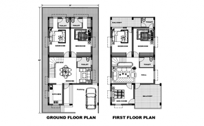 Plan and elevation housing detail dwg file - Cadbull