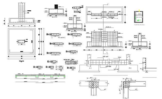 Typical column construction and general notes details for school dwg ...