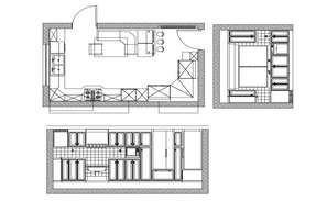 House Kitchen Layout Plan Cad Drawing Details Pdf File Cadbull