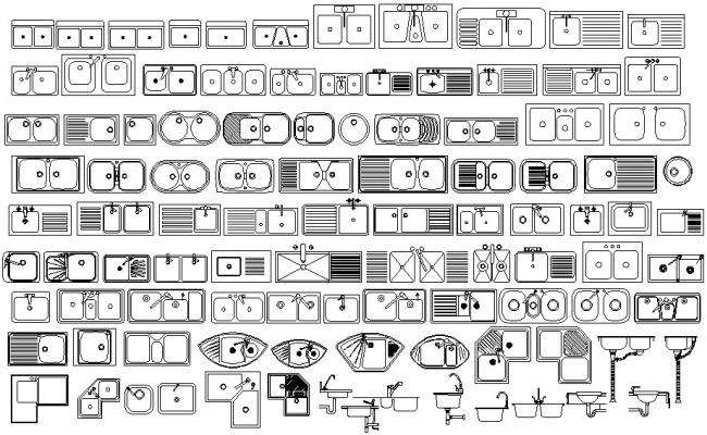 2d drawings of kitchen sink elevation autocad software