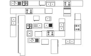 L- shaped kitchen layout cad blocks in AutoCAD, dwg file. - Cadbull