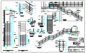 Emergency exit stairs detail design drawing - Cadbull