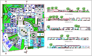 Section and elevation view with different axis for clinic dwg file ...